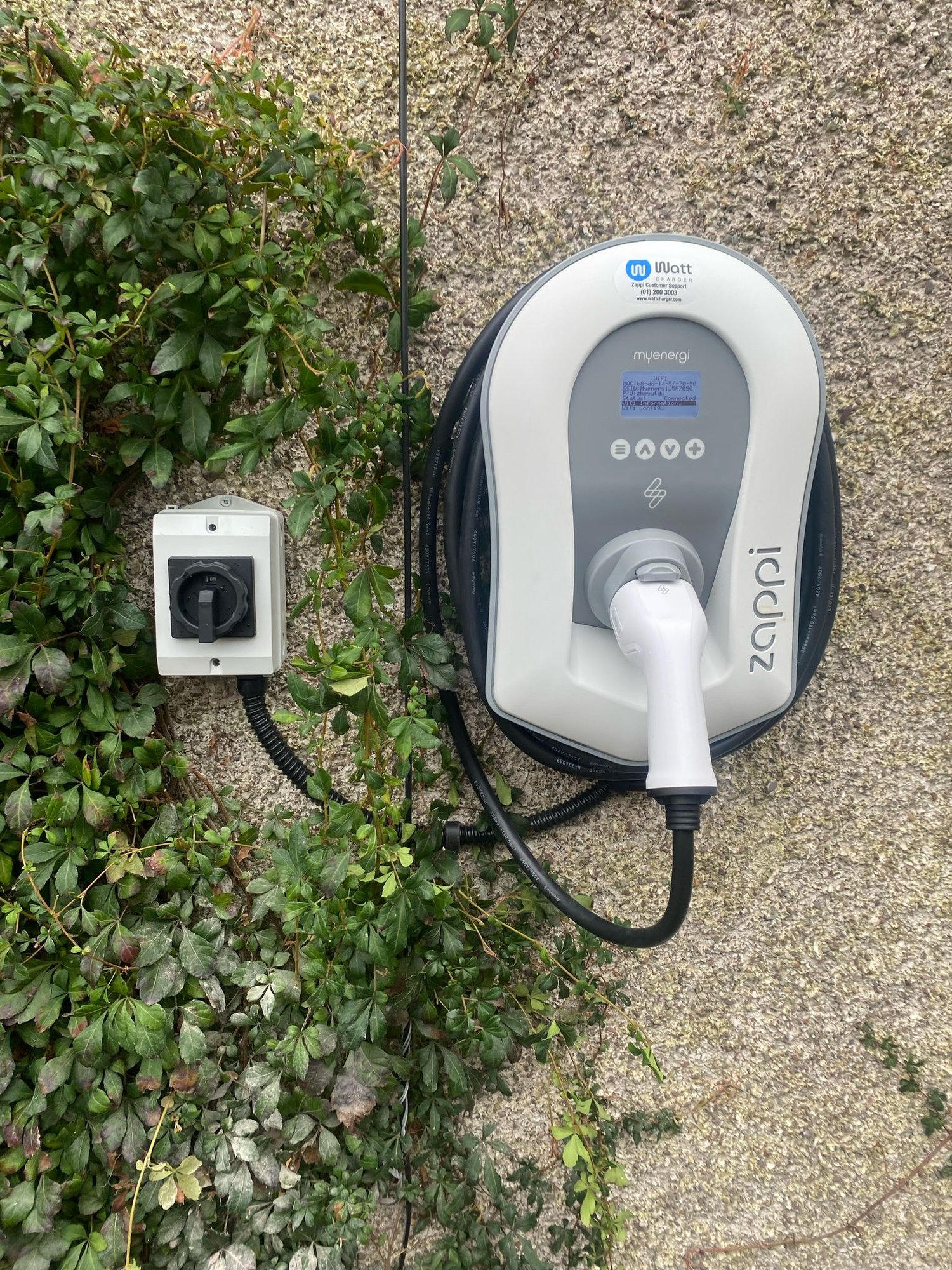 White Wall Mounted Zappi Install