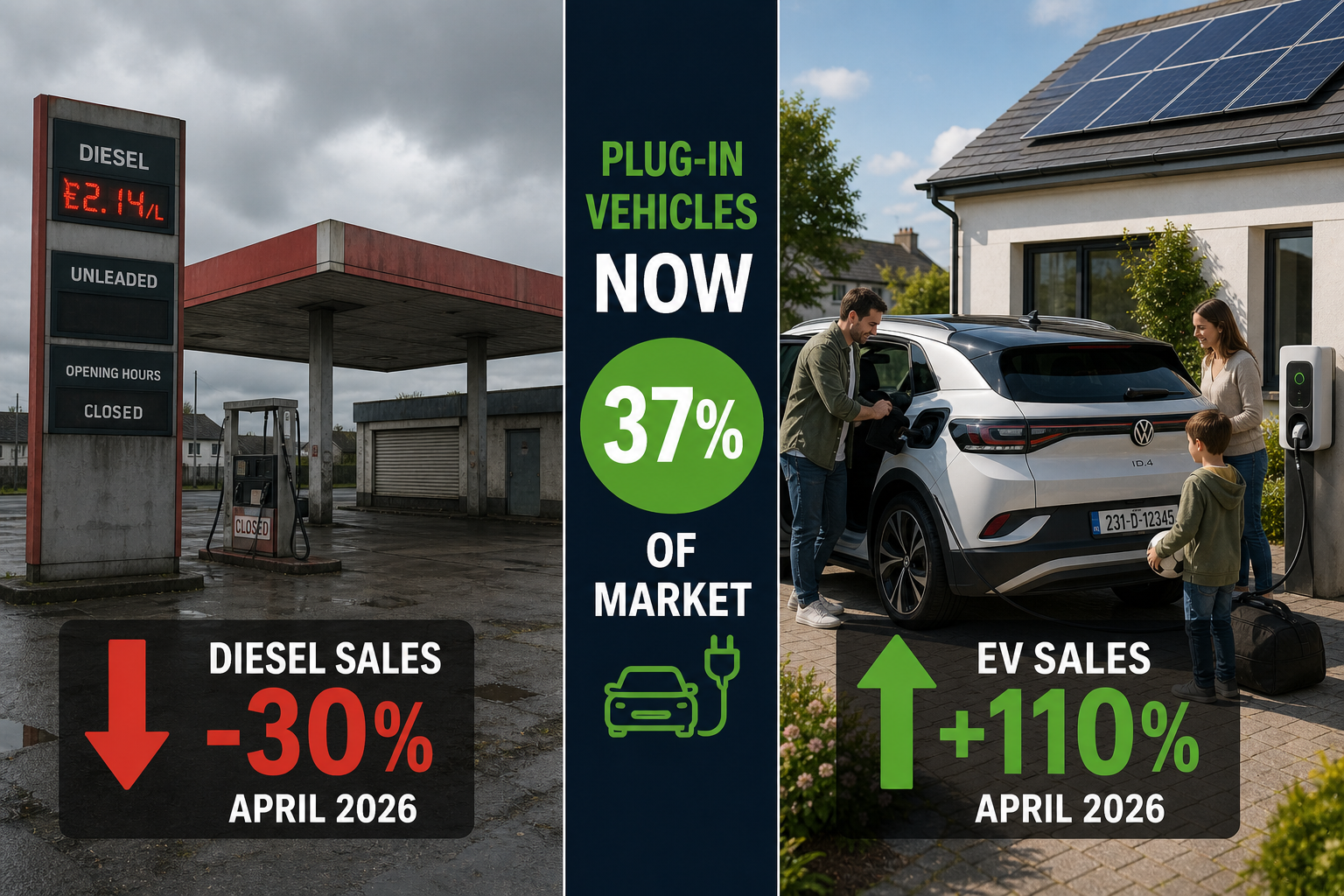 EV Sales Surge 110% in April: Diesel Down 30% as Irish Drivers Flee ...